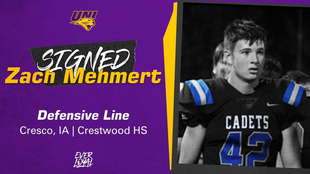 A 2022 captain as Crestwood, he's making his way south to Cedar Falls!

Please help us welcome <a href="/ZachMehmert/">Zach Mehmert</a> to the Panther family!

#EverLoyal #SigningDay
