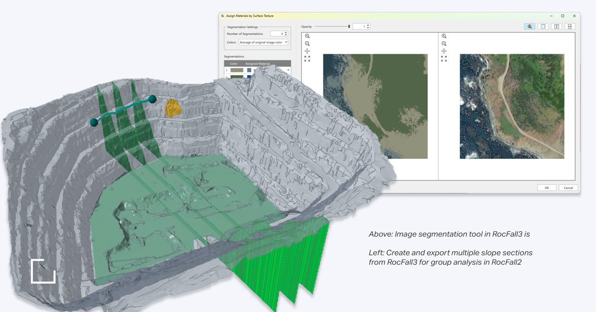 Rocscience's tweet image. Introducing the latest features on RocFall2 and RocFall3 to level up your rockfall analysis - an expanded rock shape library, image segmentation tools, and much more.

Find out about the newest functionalities here - bit.ly/3BLWimi

#RocFall2 #RocFall3 #RockfallAnalysis