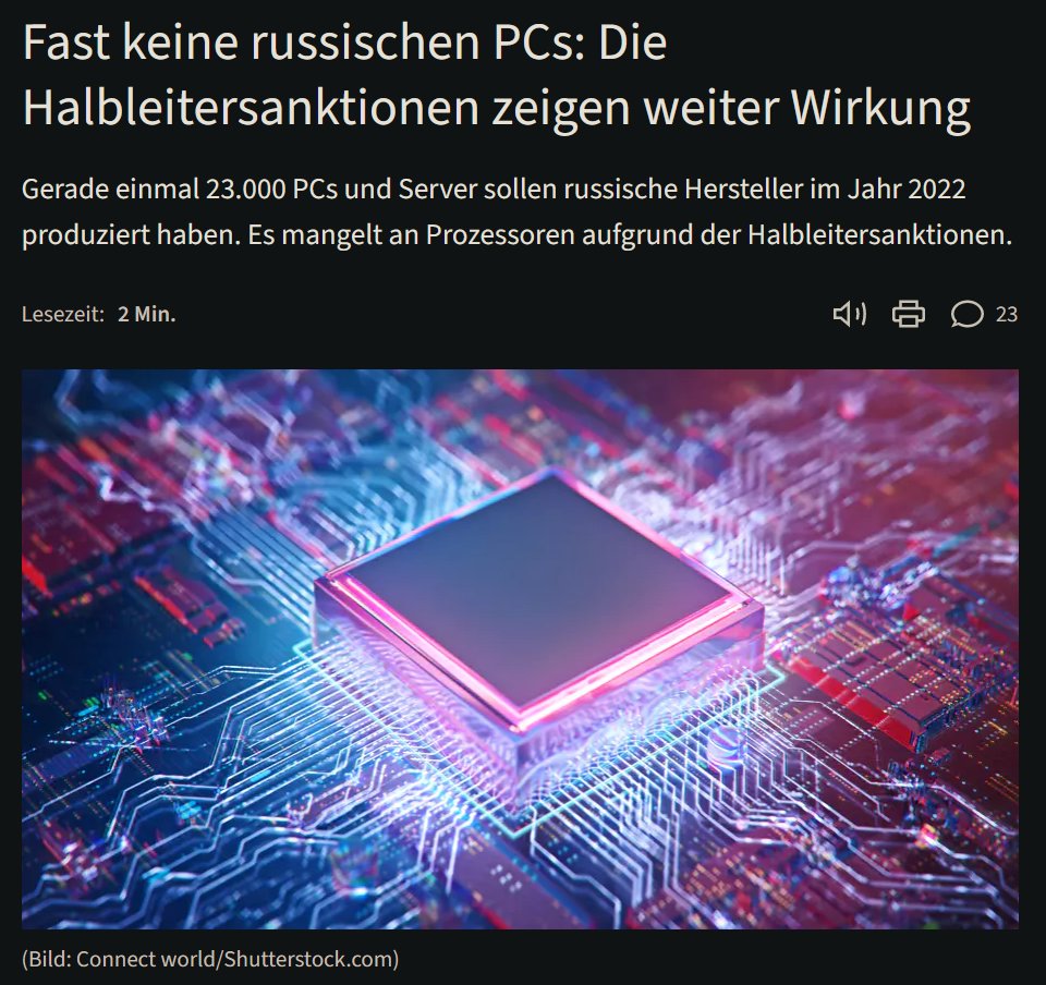 Absolut verdient! 
#sanktionenwirken
[heise.de/news/Fast-kein…]