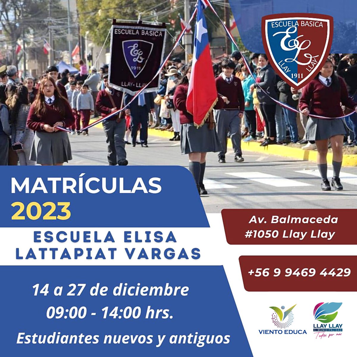 EducaViento's tweet photo. ⭕️#LlayLlay Información sobre el proceso de matrículas de Establecimientos Educacionales👶👧🧒
#sanfelipe #Llaillay #valpo #Valparaiso #chile #educacion #preescolar #parvulos https://t.co/dAf6KjobaE