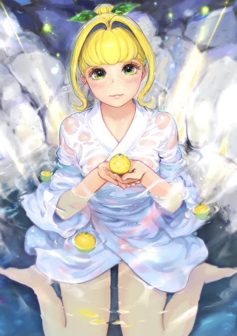 冬至のゆず子さん。ゆずをどうぞ。 