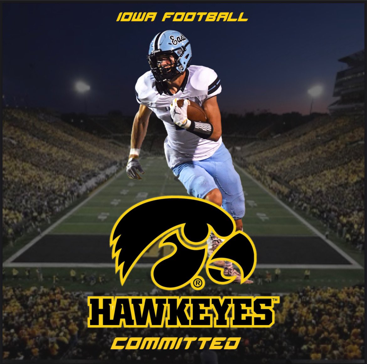 Excited to announce that I have committed to the University of Iowa! Thank you to my family, friends, and coaches who’ve supported me!🐤⚫️🟡#FightForIowa #SWARM23 <a href="/HawkeyeFootball/">Hawkeye Football</a> <a href="/CopelandKelton/">Kelton Copeland</a>