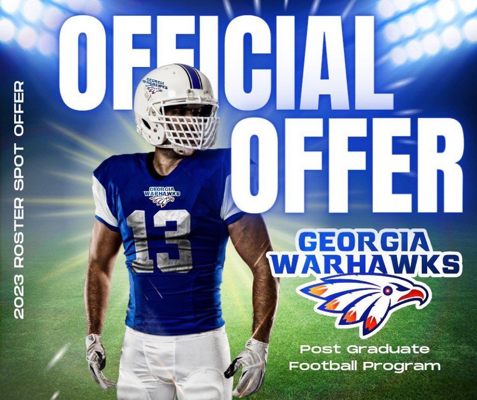 Khalif “KD” Walters (@khalifwalters6) on Twitter photo I’m blessed to receive an offer from Georgia Warhawks!!🏈
<a href="/OHSrecruits/">Osborne High School (GA) Recruits</a> <a href="/osborne_fb/">Osborne High School Football</a> @spollar1 @1BIGJONES <a href="/coach_martell/">Coach Tell</a> <a href="/GeorgiaWarhawks/">Georgia Warhawks</a> I’m blessed to receive an offer from Georgia Warhawks!!🏈
<a href="/OHSrecruits/">Osborne High School (GA) Recruits</a> <a href="/osborne_fb/">Osborne High School Football</a> @spollar1 @1BIGJONES <a href="/coach_martell/">Coach Tell</a> <a href="/GeorgiaWarhawks/">Georgia Warhawks</a>