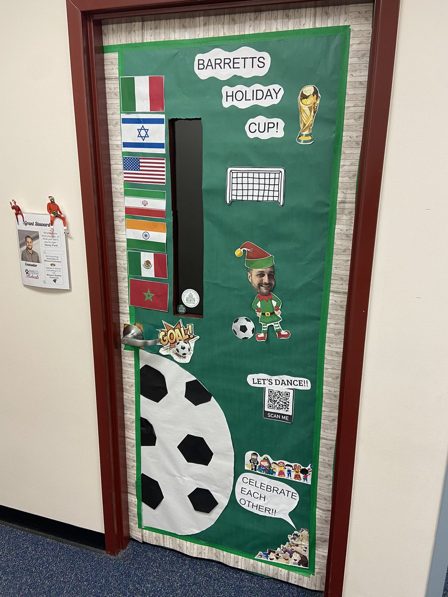 Staff participated in door/hallway decorating for holidays around the world this year. What better holiday to bring the world together than the World Cup! ⚽️ #HappyHolidays