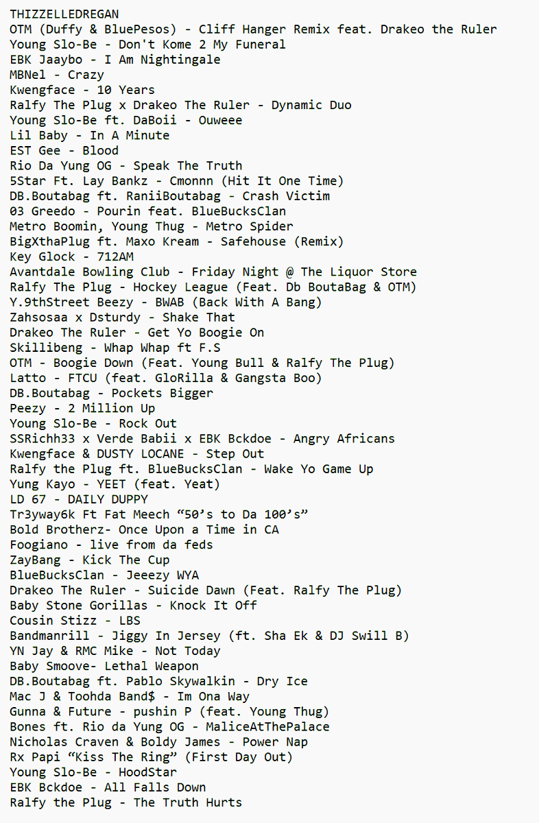 ThizzelleDregan's tweet photo. THE 52 BEST SONGS OF 2022 (IMO)
#LONGLIVEDRAKEO
#LONGLIVESLOBE
#FREERIO
#FREETHUGGA
#FREEGREEDO https://t.co/Ysh9xi304H