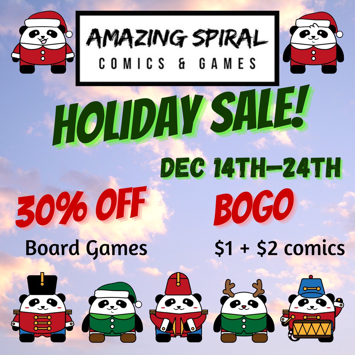 HOLIDAY SALE WEEK 2!

Shop hours:  Weds—Sat, 12-7pm