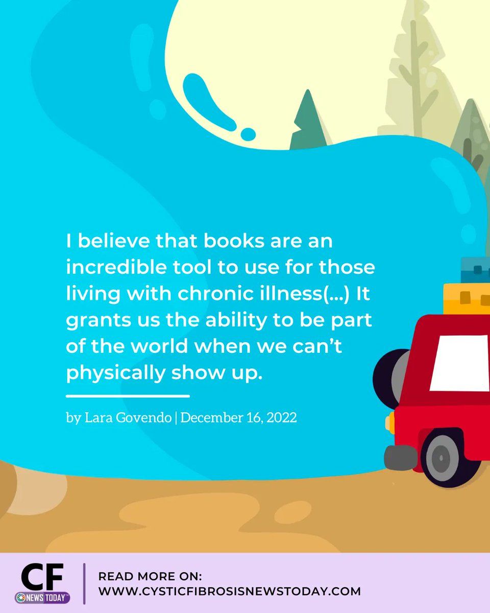 CFNewsToday's tweet image. Books are a great tool when living with chronic illness and feelings of isolation. Full column: buff.ly/3GcJKap

#cysticfibrosisnewstoday #cysticfibrosis #livingwithCF #CFnews #CF #treatingCF #CFtreatments #CFmedication