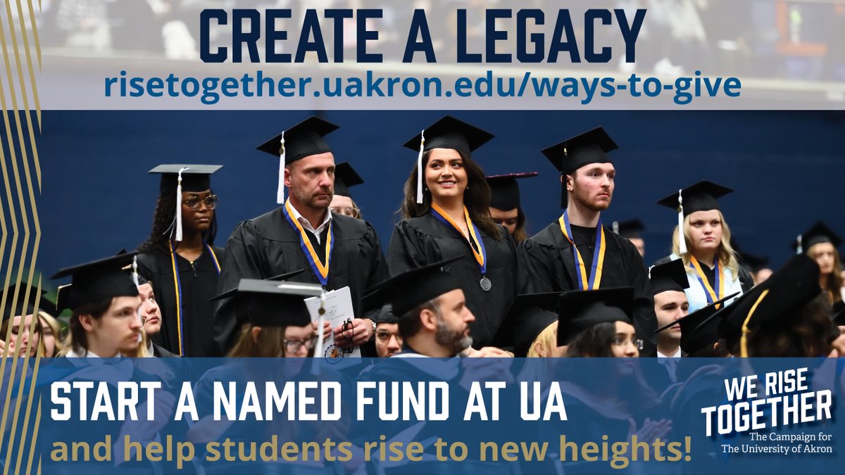UAgives's tweet photo. As the New Year approaches, it’s time for resolutions! In 2023, resolve to change a student’s life. Establish a #scholarship or name a fund at @uakron to help a deserving Zip reach graduation. Get started today: https://t.co/HVz3BWDFTK. https://t.co/zICkYhqaAg