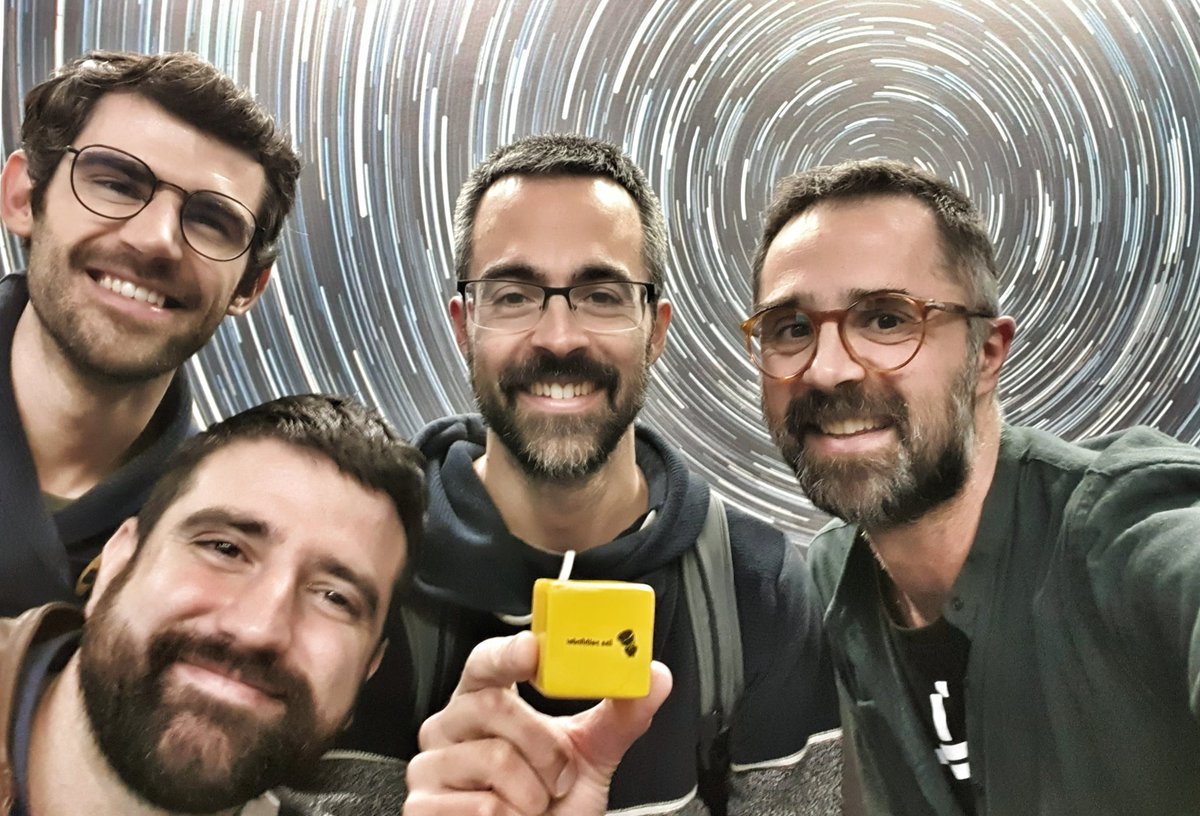 miqno's tweet photo. So happy to meet again my former PhD students! Only @nickkarnesis missing to complete the #LISAPathfinder band.
A pleasure to share memories with such a dream team! 🚀 https://t.co/YYIPfyUNL6