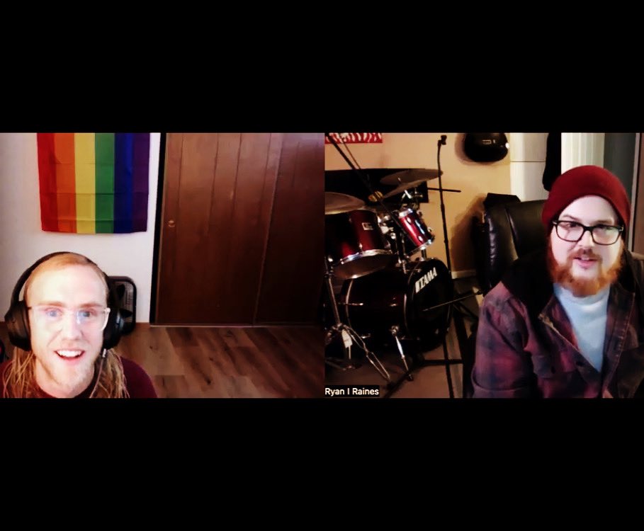 upstartersband's tweet photo. Had the privilege of chatting w @eichlers__ about our song collab coming out in Jan, his creative process, and dogs! Video soon!! #eichlers #badtimerecords #upstartersband #upstarters #hyperska #ska #bedroomproducer #zoommeeting #interview https://t.co/m9igQxOhpL