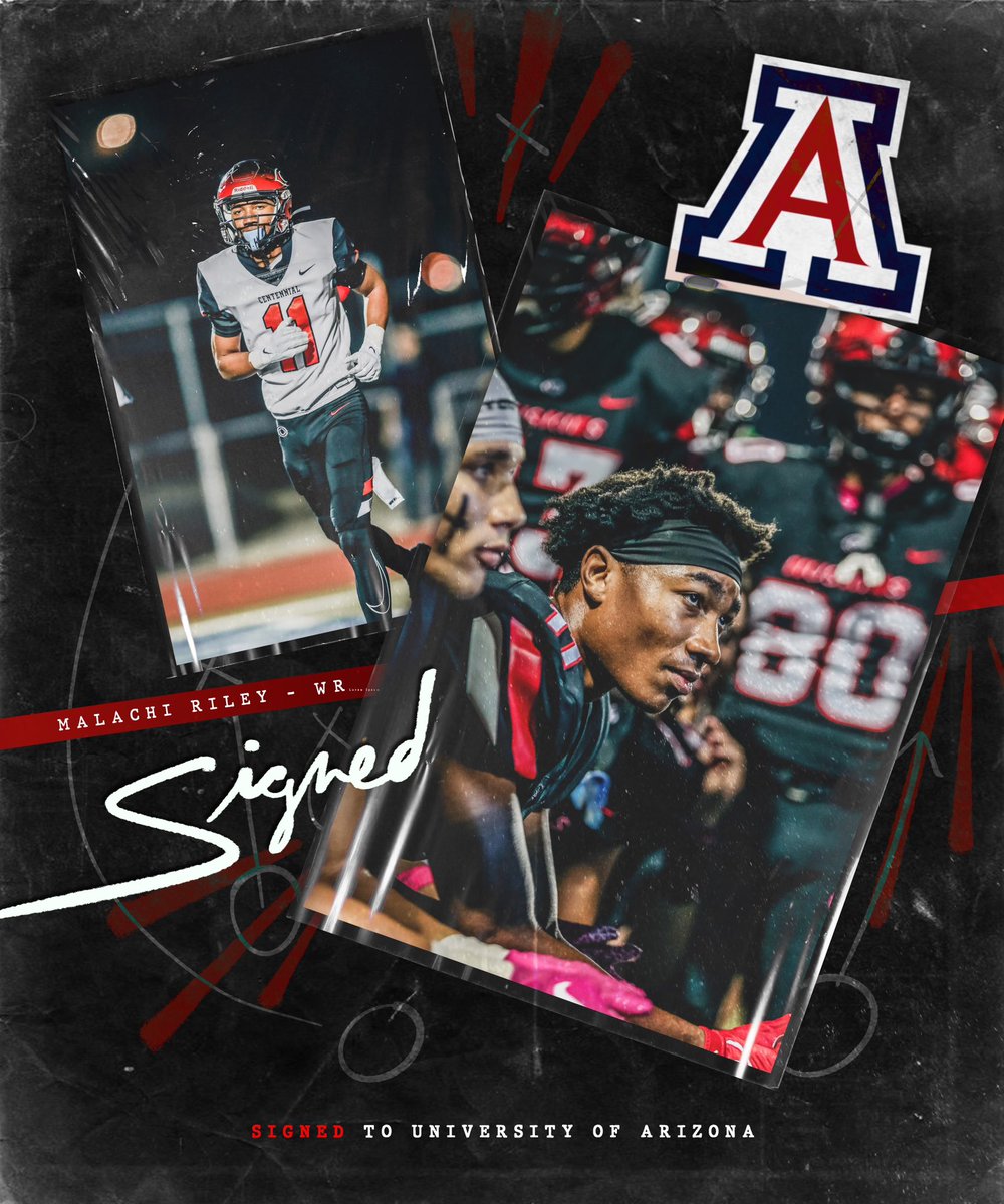 🚨 Class of 2023 NSD ✍️ 

Malachi Riley will take his speed and dynamic route running ability to Tucson - He has signed with the University of Arizona! 

Congratulations Malachi, #HuskyNation is proud of you! 🐾
