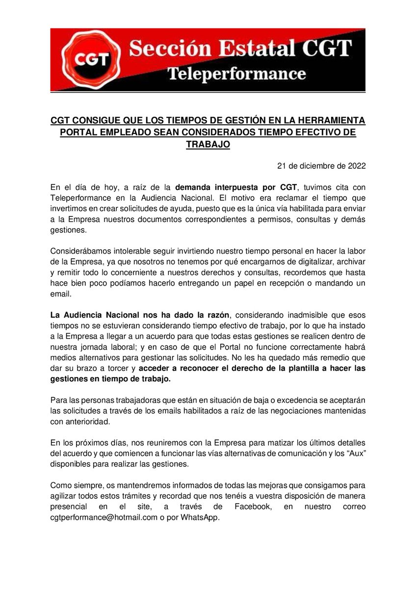 CGT Teleperformance Sevilla tweet media