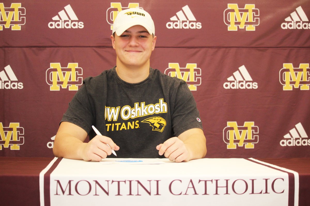 Congratulations to senior Mike Wind - signing today to play football as a Titan at The University of Wisconsin Oshkosh! #WeAreMontini #GoBroncos #UWOfootball #UWOTitans