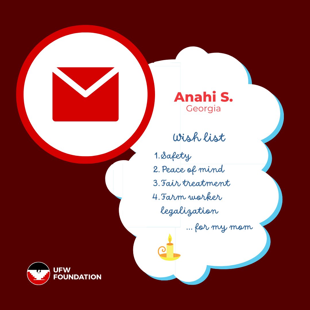 ufwfoundation's tweet photo. All Anahi wants for #Christmas is a pathway to citizenship for her mom. Children with undocumented parents constantly worry if today will be the day that their parents get taken away.
Congress has the power to end the heartache, #FarmWorkerLegalization this year! https://t.co/5BoE5dWlj6