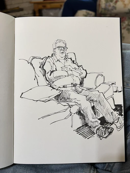 Dad asleep on the couch. 