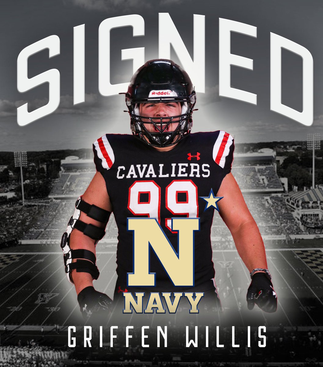 LTHSCavFootball's tweet photo. Beyond proud of @GriffenWillis1 signing his letter of intent to play for Navy! We can’t wait to see you at the next level. leve#buiLTdifferent https://t.co/9D8PxKCaWx