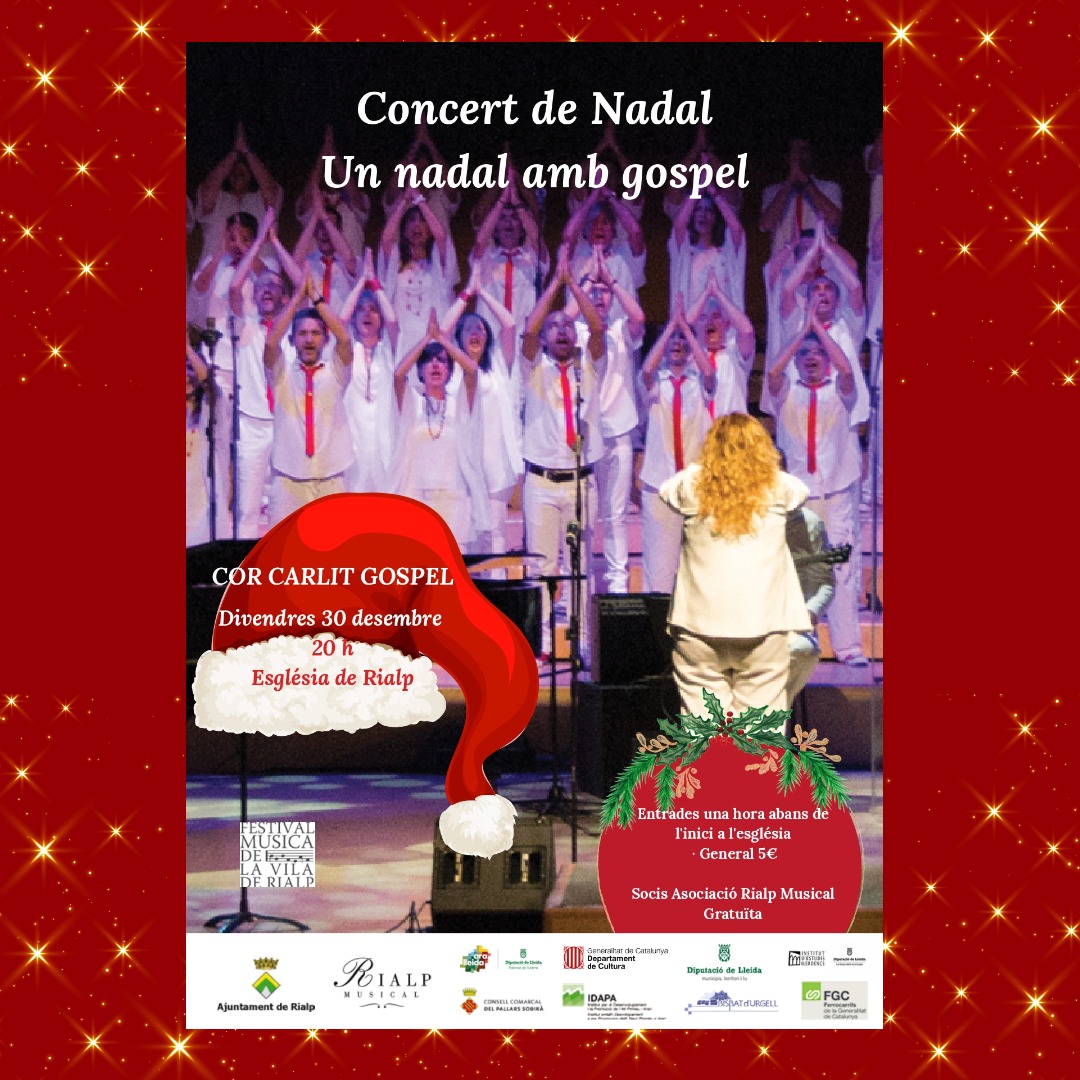 Teniu ganes d’emocions nadalenques?

 ✨Us esperem a tots el proper 30 de desembre al nostre concert de nadal a #Rialp 🎄❤️ 

No us ho perdeu!!

#concertdenadal #gospelmusic #gospel #corogospel #gospelchallenge #conciertonavideño #corcarlitgospel