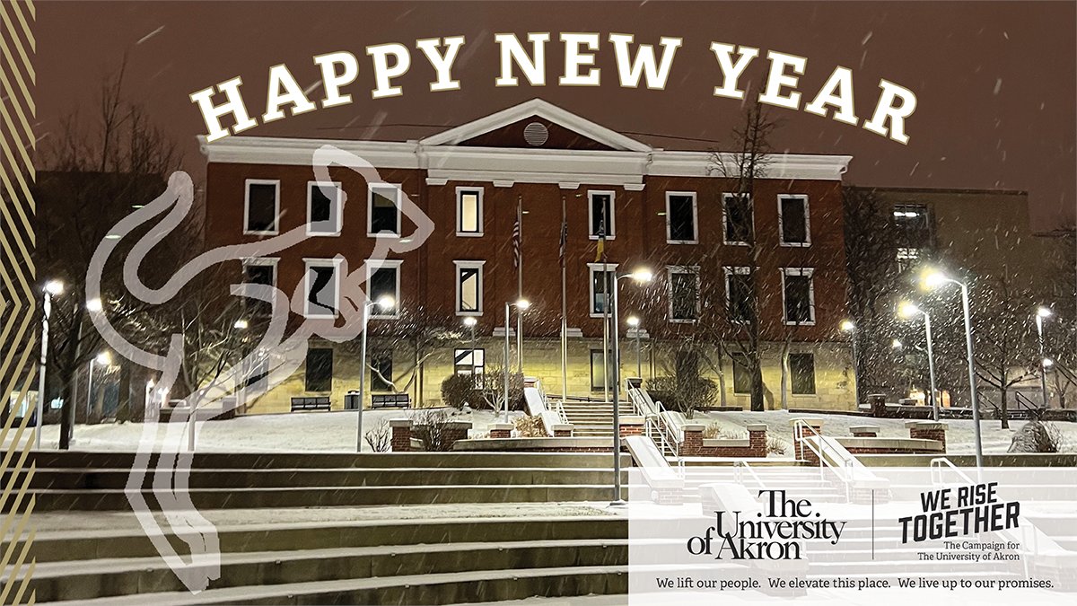 UAgives's tweet photo. Welcome 2023 &amp; all the promise a fresh beginning brings! @Uagives thanks our entire @uakron community and extends warm wishes for joy, health, &amp; prosperity in the new year. Together, we can rise to new heights. #HappyNewYear #WeRiseTogether https://t.co/O6cogsZwyZ