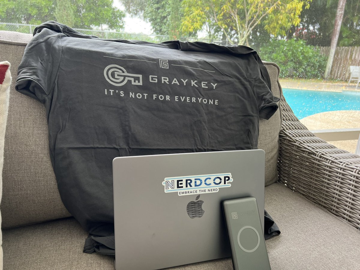 Glen_Pounder's tweet photo. Thank you @GrayshiftLLC
Great company with critical #technology for #lawenforcement - “it’s not for everyone”!
#Grayshift #GrayKey #dfir #lawenforcement #dataextraction #forensics #swag #nerdcop https://t.co/Ad9jowerCT