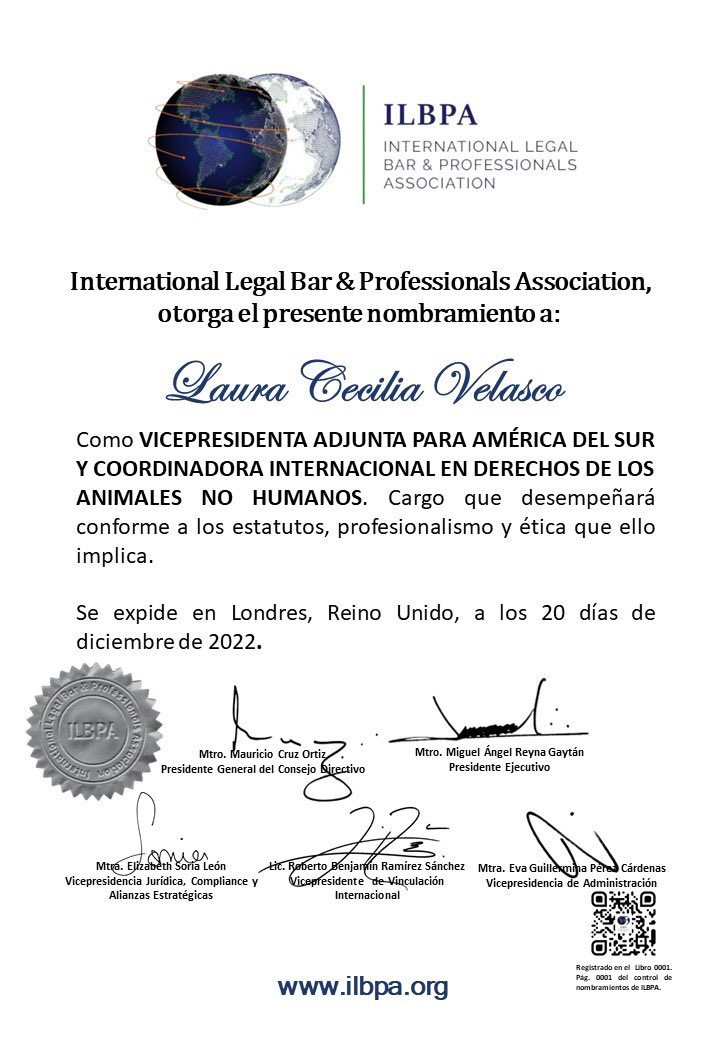 lauvelasco801's tweet photo. Muchas gracias al Consejo Directivo de #ilbpa , a su presidente Dr. Mauricio Cruz y a su vicepresidente Dr. Roberto Ramírez-Sánchez
Por los nombramientos como Vicepresidente para América del Sur de ILPBA y Coordinadora Internacional en Derecho de los ANH
@ijeditores
#Ilpba https://t.co/oNkzYoUcPJ