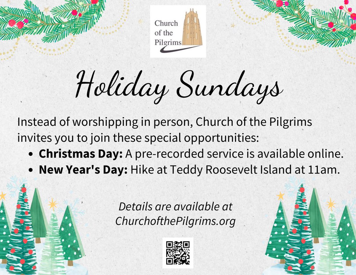 We've got special plans for Christmas Day and New Year's Day!