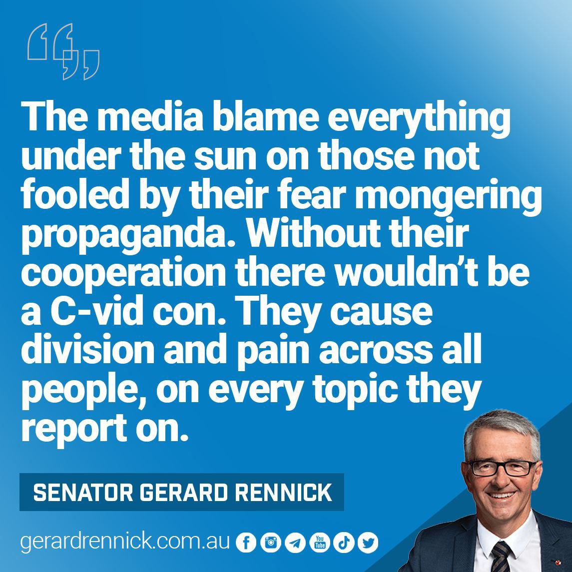 joaocarlooo's tweet photo. #SenatorGerardRennick #msm #media #fearmongers #covidscam #Liars #divideToConquer #propaganda #fear #pain #WeThePeople #WakeUp https://t.co/PfxmDvab7l