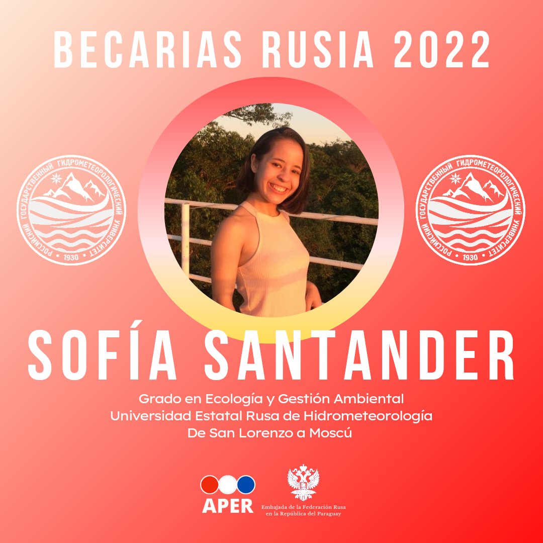 🎉📣🤩¡Seguimos con la presentación de nuestros nuevos becarios seleccionados por la Embajada de la Federación de Rusia en el Paraguay, quienes ya iniciaron sus estudios en el país euroasiático!🥳💯💪🏻

¡Mucho éxito <a href="/deliani_17/">Santander♍️</a> 🇷🇺❤️🇵🇾