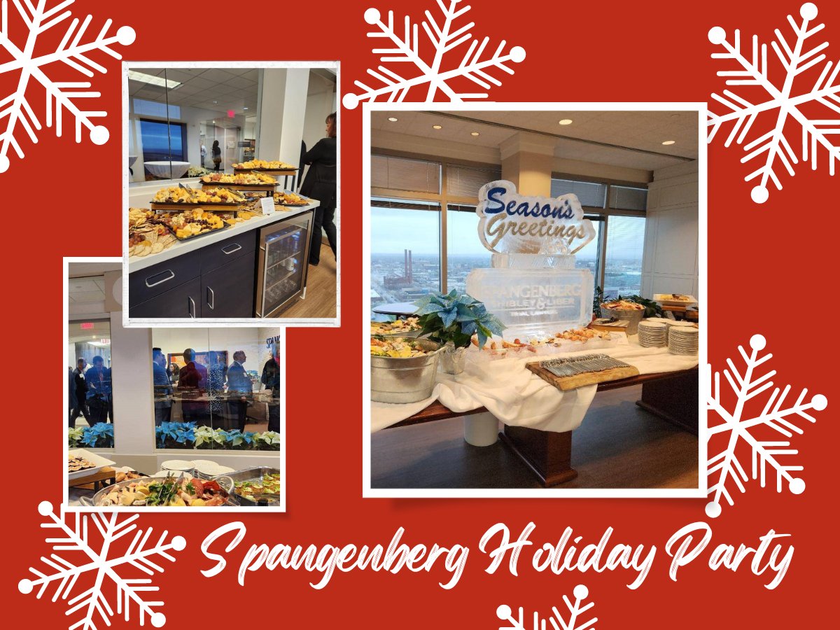 SpangenbergLaw's tweet photo. We all had a blast at our annual Spangenberg Holiday Party last week! Attorneys and judges from all over Cleveland attended, enjoying food, drinks, and even an ice sculpture! Thank you to everyone who attended – it was a huge success! https://t.co/S9hGNSX6Bm