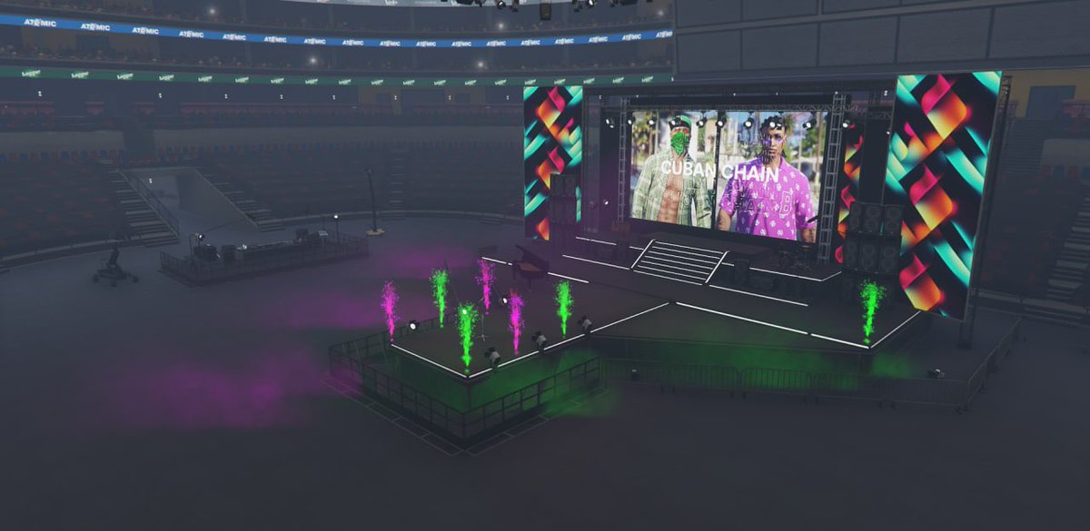 spotrp's tweet photo. Últimos preparativos para el concierto de mañana 🔥💜💚 https://t.co/W6Xdu7miN5