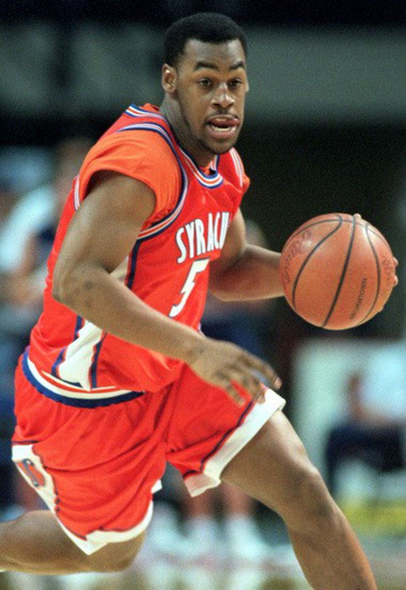 Donovan McNabb - Syracuse University Basketball (1995-97)

McNabb spent his 2nd and 3rd years at #Syracuse as a walk-on under Jim Boeheim. He played in 19 games (including 8 minutes in #Cuse's 1996 Sweet 16 win over Georgia) averaging 2.8 ppg.

#FlyEaglesFly #OrangeNation #NCAA https://t.co/GfaWyLfm0V