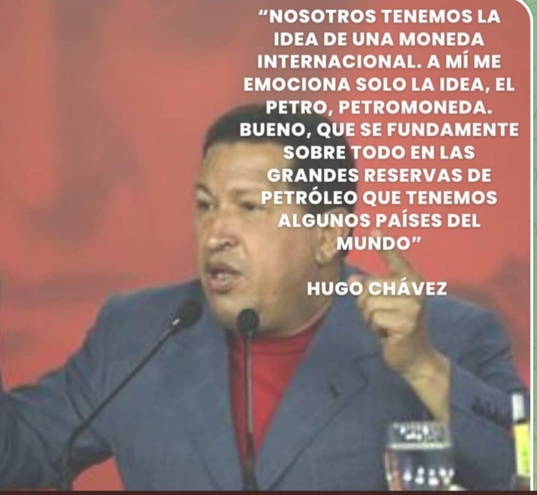 imitar3's tweet photo. "Nosotros tenemos la idea de una moneda internacional. A mí me emociona sólo la idea, el #Petro, #Petromoneda". Hugo Chávez.
El #Petro es un hecho hoy. Úsalo!

#APP 
#ProduccionDeMiPatria https://t.co/6ZEZL7vJbv