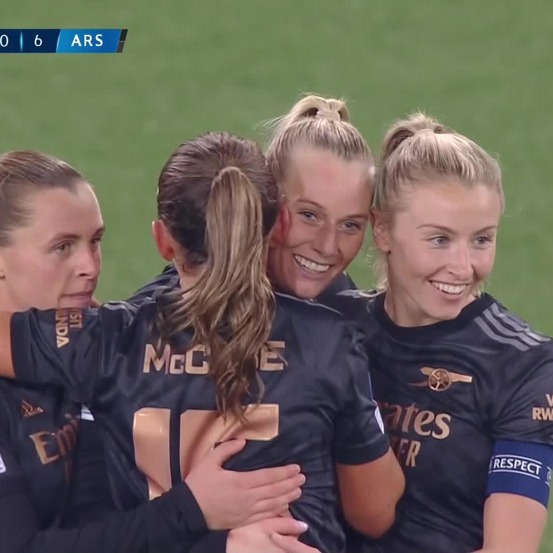 ARSENAL ADD A SIXTH AS STINA BLACKSTENIUS GETS HER BRACE 🇸🇪

#UWCL LIVE NOW ⬇️
🇬🇧 🎙  
🇨🇭 🎙