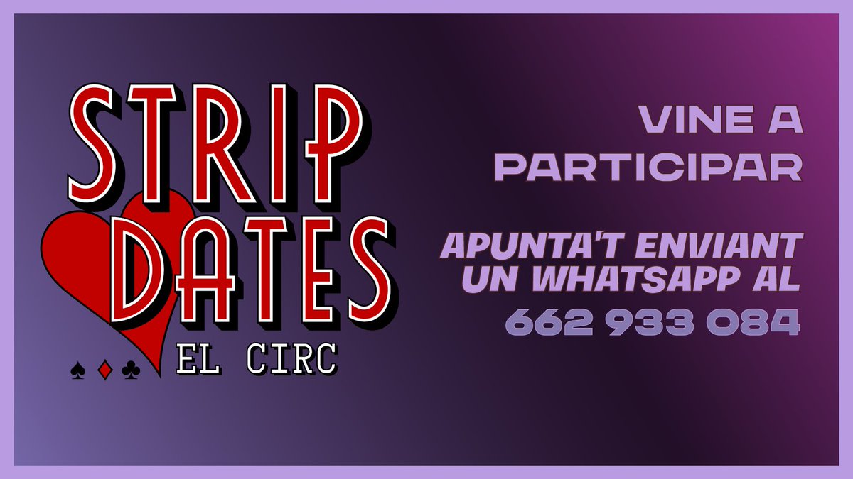StripDates's tweet photo. 🔥 CÀSTING OBERT 🔥

T'atreveixes a trobar l'amor totalment en pilotes?

📲 Envia'ns un whatsapp amb la paraula STRIP al 662 933 084 per participar https://t.co/0Vq6uHUBrq