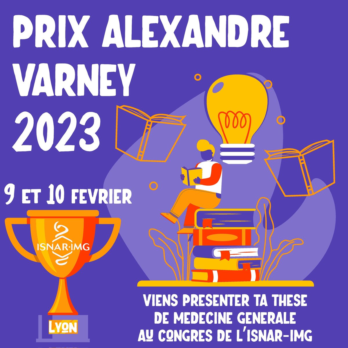 ✨ [ PRIX VARNEY 2023 ] ✨

Chaque année, le congrès de l’ISNAR-IMG célèbre la recherche en Médecine Générale et récompense un travail de thèse par le Prix Varney !