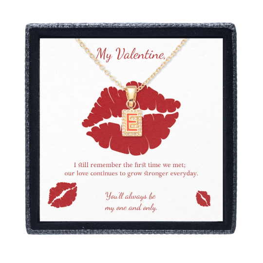 basknova's tweet image. Valentine's day Gift for your love - An awesome initial letter 18K Gold necklace with a lovely message card #InitialLetter #LetterNecklace #ValentineGift