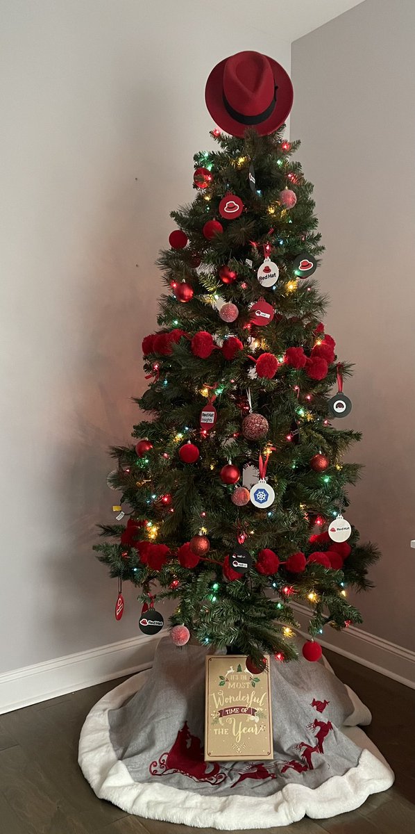 MelloBoston's tweet photo. My annual @RedHat Christmas tree! @RedHatJobs #loveredhat https://t.co/W9UmP2j3UN
