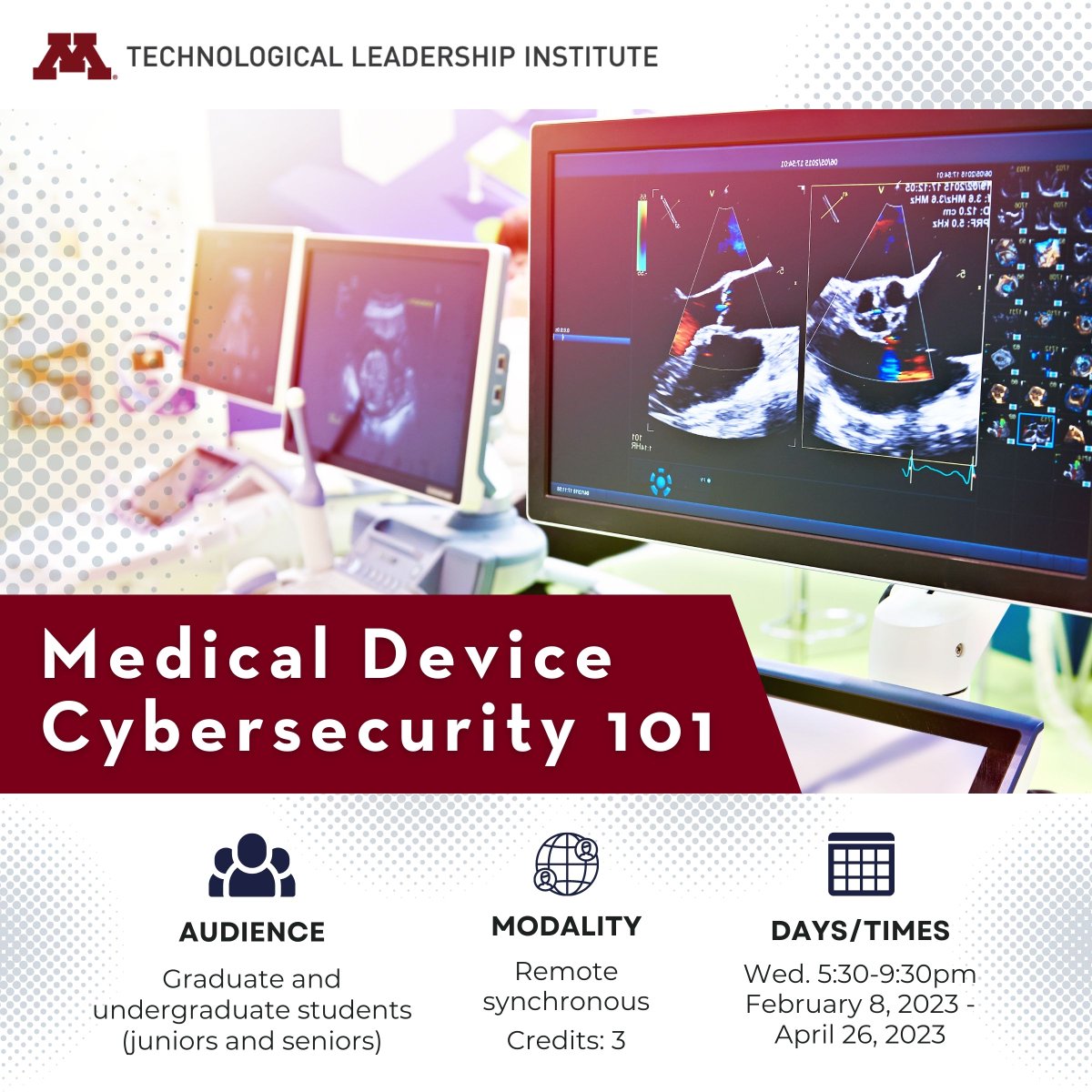 umncmdc's tweet image. Registrations open now! The Medical Device Cybersecurity 101 course will introduce students to all the security-specific activities needed to meet regulatory and customer expectations across the entire medical device lifecycle. Register here with #67913: bit.ly/3hDLbVT