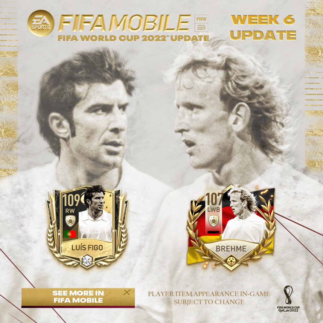 EASFCMOBILE's tweet photo. Two new ICONs take the spotlight in tomorrow's Week 6 Path! 💪

The rest of the Week 6 Path Players 👇
🏴󠁧󠁢󠁥󠁮󠁧󠁿 105 CM
🇳🇱 105 CB
🇦🇷 102 LM
🇩🇰 102 CAM

Can you guess who they are? 🔍 https://t.co/5uUBQb2mkc