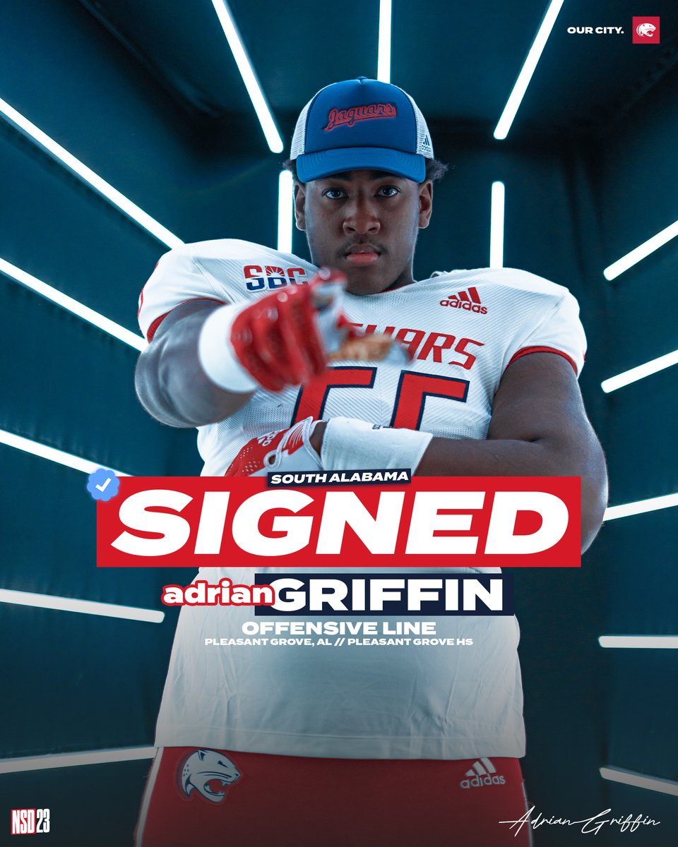 Adding another Jaguar to the O-Line 🔥

Please welcome @55_Griff to #OurCity 

#LEO