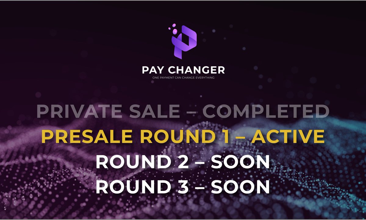 pay_changer's tweet photo. Don't miss your chance, the first round is already active! 🚀
👉🏻 https://t.co/PYOHA3ogq0 

#1000xgem #crypto #presale #PACH https://t.co/AvduZwy25S