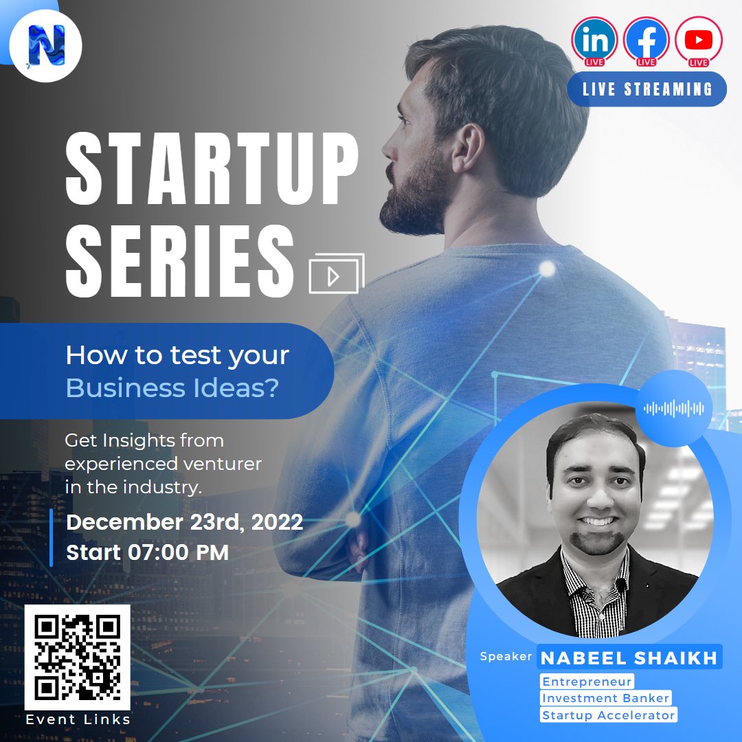 factnash's tweet photo. Join us for Episode 2 of the startup series.

"how to test your business idea" on 23rd December 2022 at 7pm.

Nash Perspective is Hosting a Live Session with 
@Consultnabeel
 
#business #entrepreneur #startup #DigitalTransformation #art #enterprenur #LiveStream https://t.co/7SNByopEwv