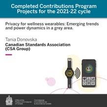 PrivacyPrivee's tweet image. This project explored the information, consent, and rights risks related to the use of wearable wellness devices and made recommendations for gov action. priv.gc.ca/en/opc-actions… #ContributionsProgram