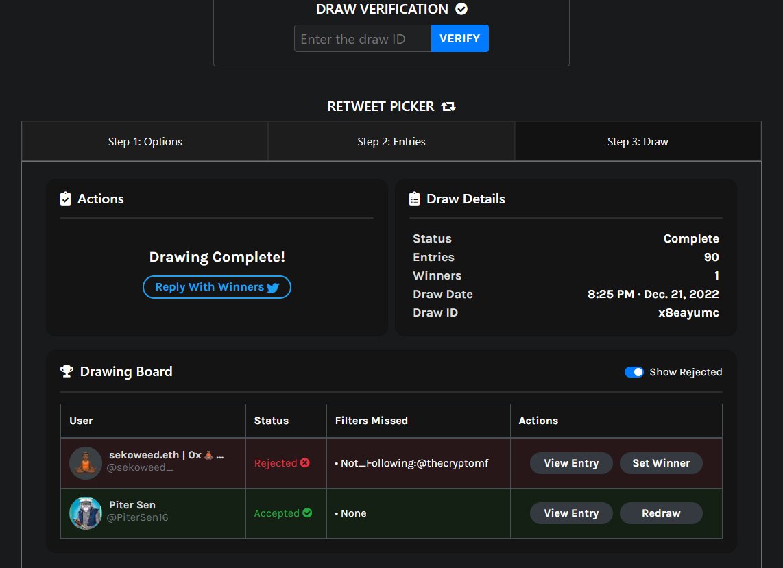 Congratulations <a href="/PiterSen16/">Piter Sen</a> you've won this beautiful Pali, we will follow you &amp; DM you :)
Hardluck @sekoweed_ , missed a follow in there, but GG's anyway !
More are incoming by <a href="/TheCryptoMF/">nicebro.eth</a> stay tunned