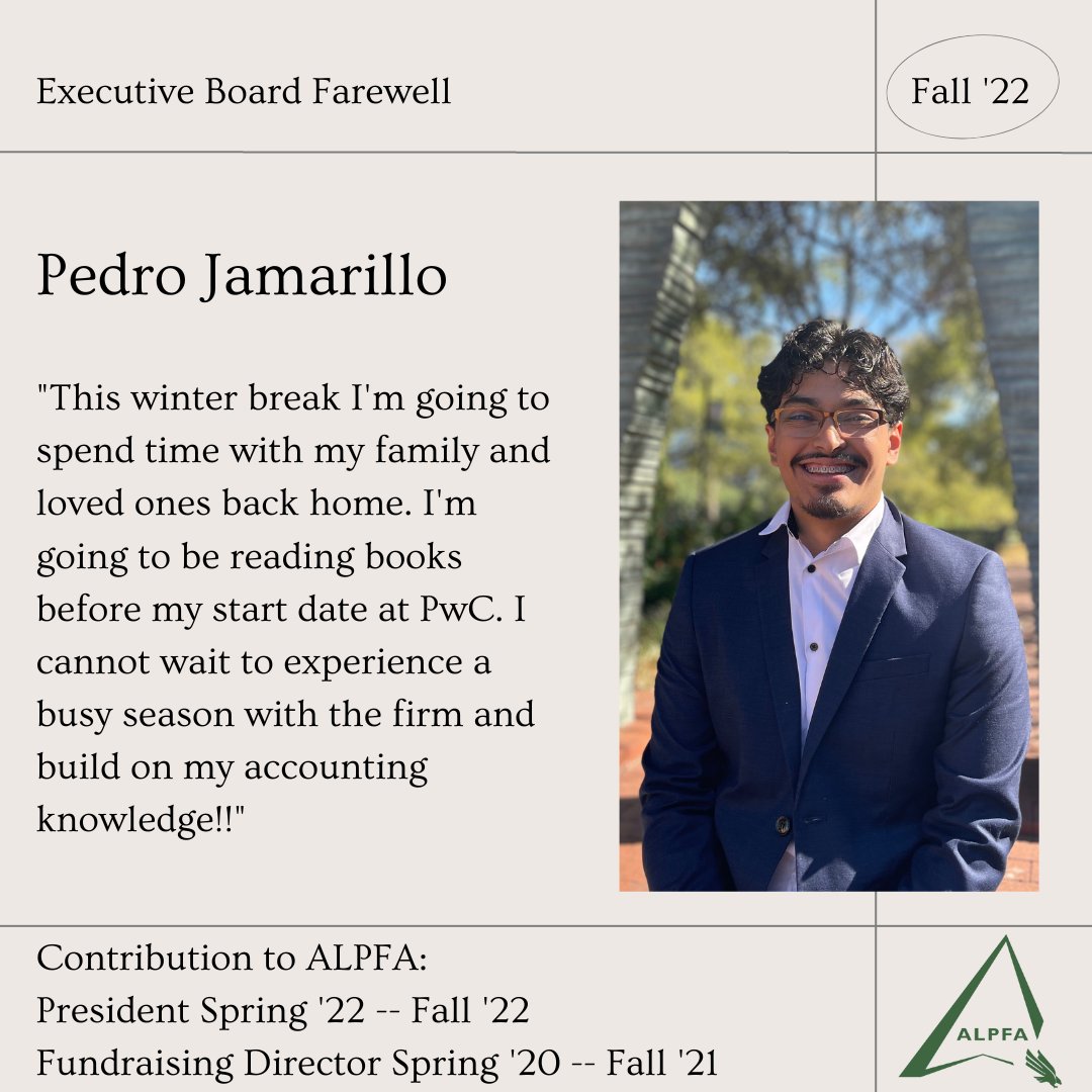 Thank you Pedro for everything you’ve done for ALPFA since your first position as Fundraising director back in spring of 2020!! Best wishes and we cannot wait to see how far you go!!

#alpfa #alpfamilia #studentsuccess #alpfaunt #unt #professionals #untbusiness