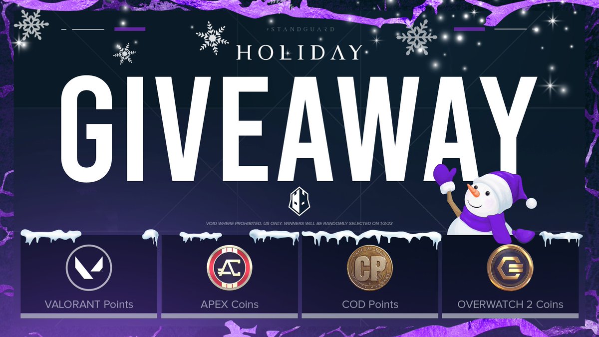 TheGuard's tweet image. 🎁 𝗚𝗨𝗔𝗥𝗗𝗠𝗔𝗦 𝗚𝗜𝗩𝗘𝗔𝗪𝗔𝗬 🎁

It's the holiday season and we've got some gifts to give away! For the chance to win COD points, Overwatch 2 coins, VALORANT points, or Apex coins:

💜 Like + Retweet
👥 Follow us
💬 Comment which currency above you'd want to win
