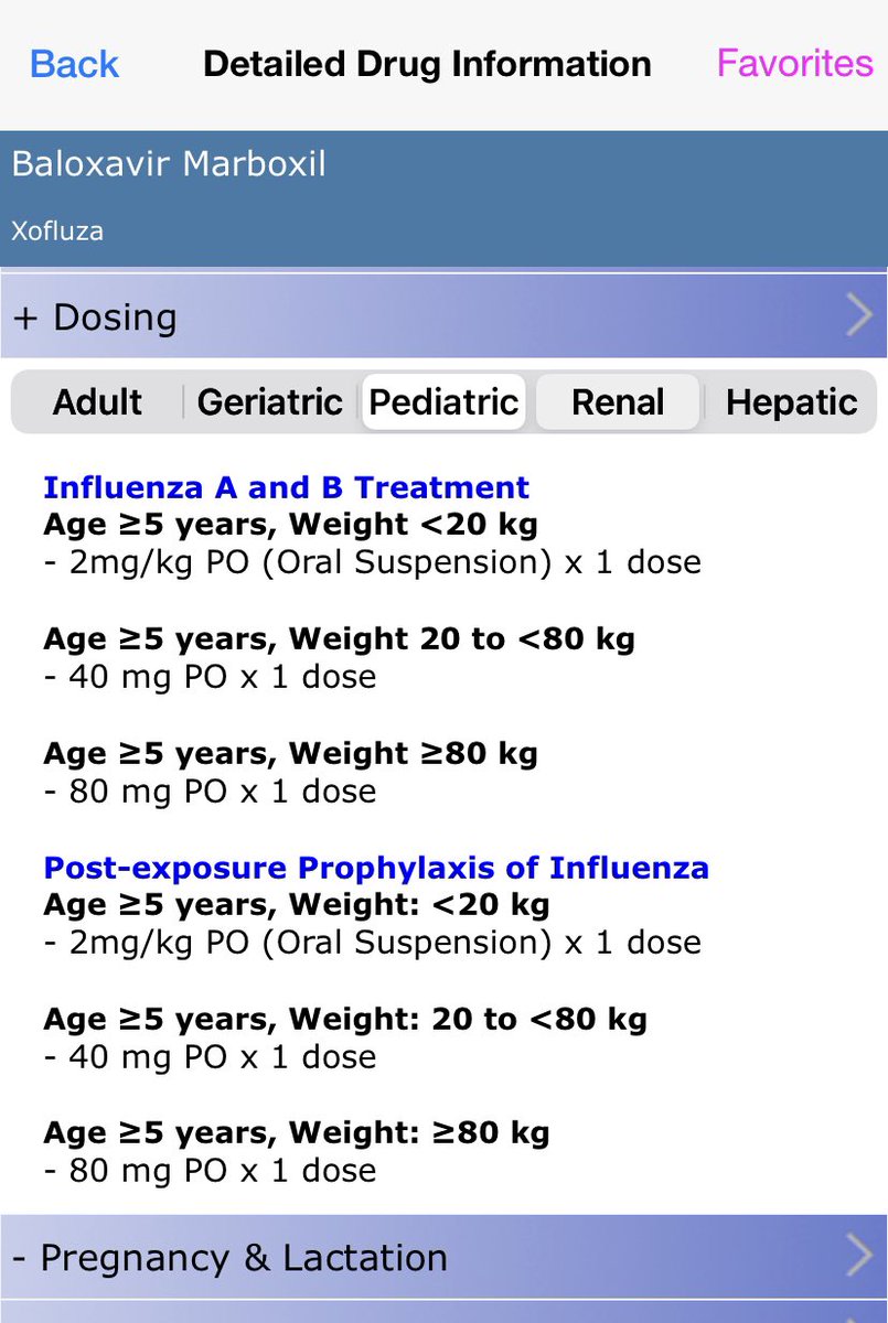 Baloxavir marboxil (Xofluza) Indications &amp; Dosing (Pediatrics)
apps.apple.com/us/app/apother…
#primarycare #pedsTwitter #Pediatrics #pediatria #MedTwitter #PharmaTwitter #Pediatric <a href="/genentech/">Genentech</a> #Biotechnology #influenza #IDTwitter #clinic #clinical #TwitteRx #medicine #MedicalStudents