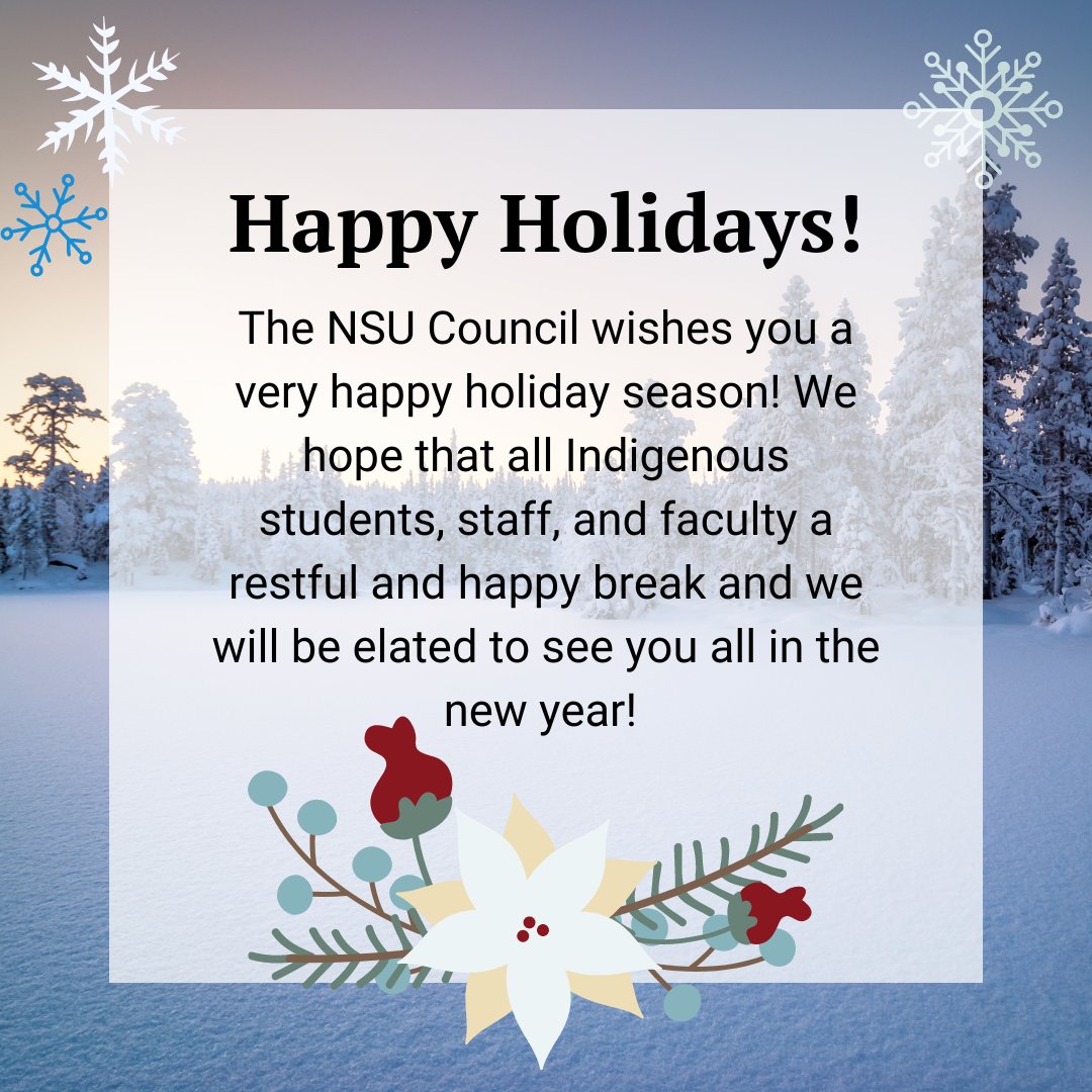 UVICNSU's tweet photo. The NSU Council wishes you all a very happy holiday season!

The NSU is experiencing some unforeseen changes at the moment. Please see our Instagram post for more details. https://t.co/XIJFFusdG6