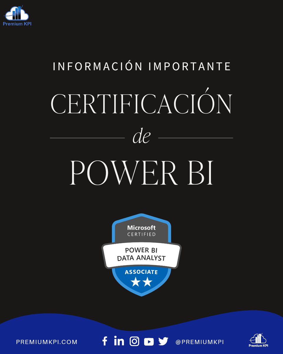 PremiumKpi's tweet photo. 📢 Si uno de tus objetivos es obtener la Certificación #PL300 de Microsoft #PowerBI este es un buen momento para prepararte.
¡El 31 de enero 2023 tendremos una nueva versión del Examen Oficial PL-300! 🎉
¿No sabes dónde empezar?
Inicia hoy https://t.co/1LCCOSzet2
#PremiumKPI https://t.co/8vTSxokDDe