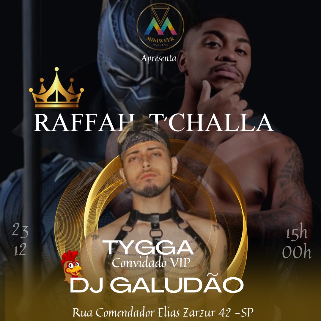 miniweekbar's tweet photo. WELCOME TO CAVEMAN PARADISE!

Nesta SEXTA 23.DEZ você tem um encontro com ele:

KING 
RAFFAH T'CHALLA.
@thyagoholms 
@djwillgaludao 
BORA SE PERDER...💦💦🍑🍑🍆 https://t.co/UZuG67o3Lt