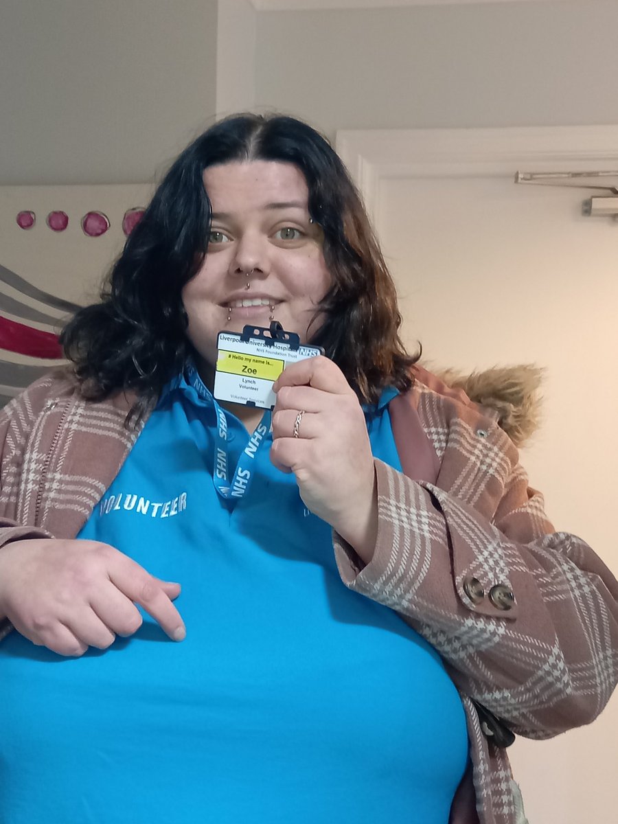 Potens_UK's tweet photo. Congratulations to Zoe, who is supported at Crompton Street, completing her first day as a volunteer at Liverpool University Hospital. This is a great achievment for Zoe who wants to take up a nursing diploma in the near future 👏👏👏

#potens #socialcare #volunteering https://t.co/yQVW4DUlPa